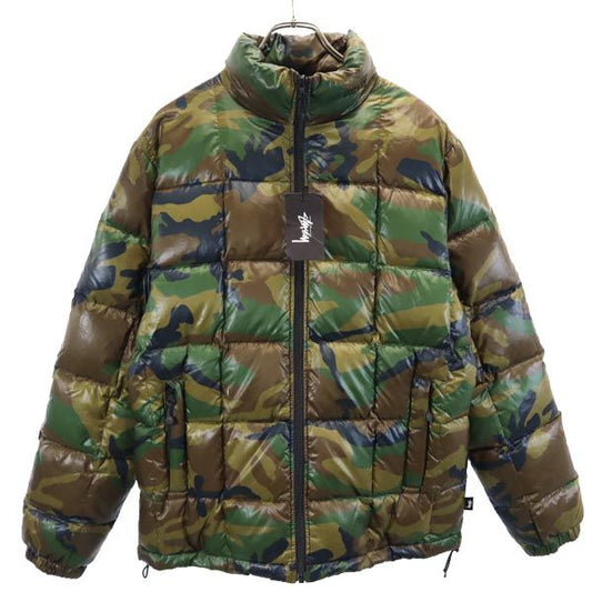 STUSSY Camo Down Jacket Khaki Size M