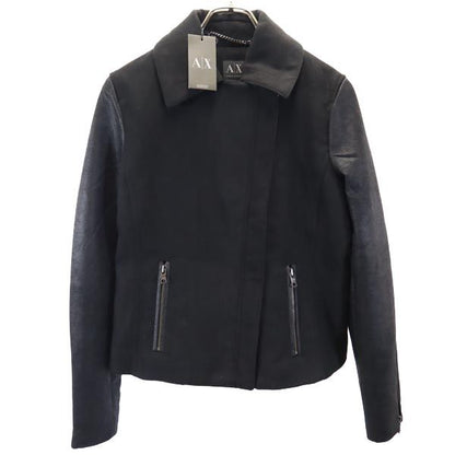 ARMANI EXCHANGE Double Riders Leather Jacket Black Size M