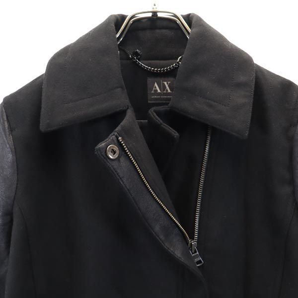 ARMANI EXCHANGE Double Riders Leather Jacket Black Size M