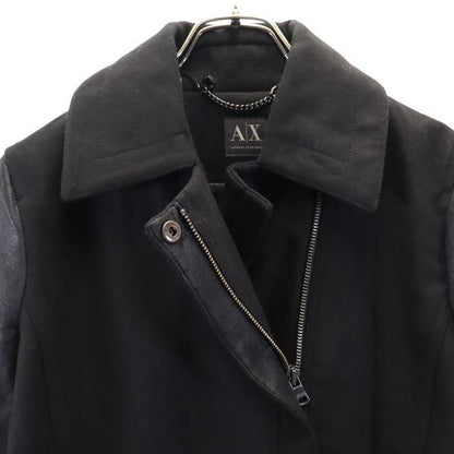ARMANI EXCHANGE Double Riders Leather Jacket Black Size M