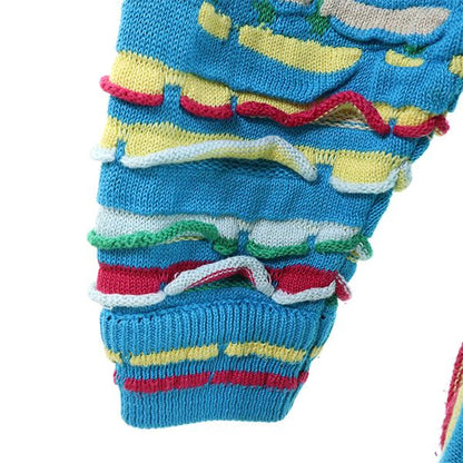 COOGI 90s Old 3D Pattern Cotton Knit Sweater Blue Size S