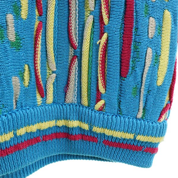 COOGI 90s Old 3D Pattern Cotton Knit Sweater Blue Size S