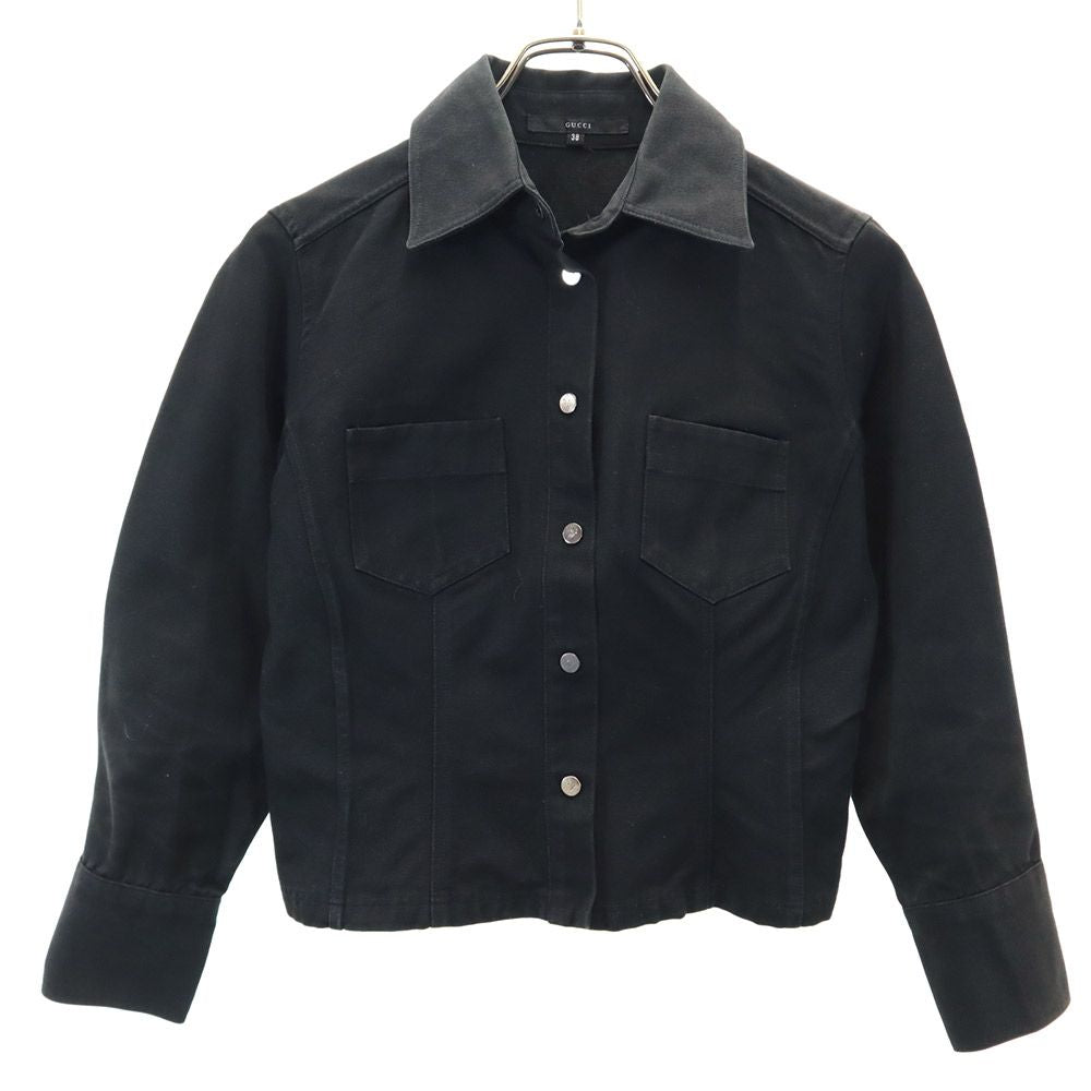 GUCCI Italy Cotton Jacket Black Size 38