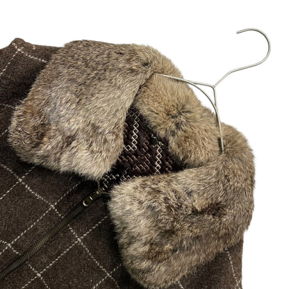 NUMBER (N)INE 02AW Rabbit Fur Trim Wool Jacket Size 3