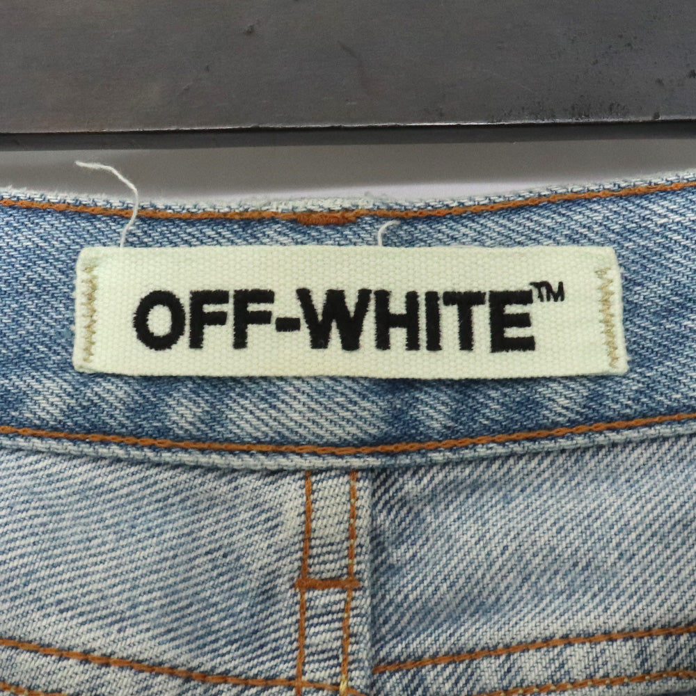 OFF-WHITE Distressed Denim Pants Light Indigo Size 28
