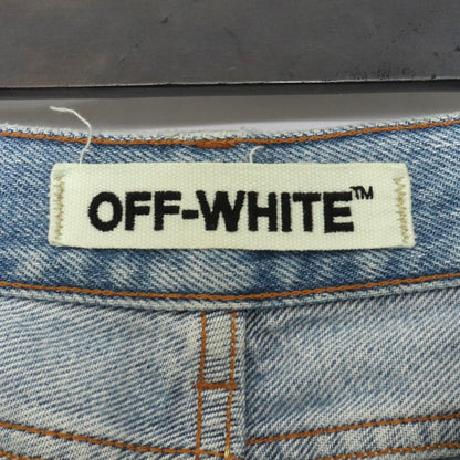 OFF-WHITE Distressed Denim Pants Light Indigo Size 28