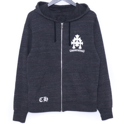 CHROME HEARTS Old Cemetery Cross Dagger Hoodie Gray Size S