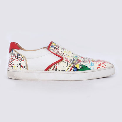 CHRISTIAN LOUBOUTIN Graphic Sneakers White Size EU 43