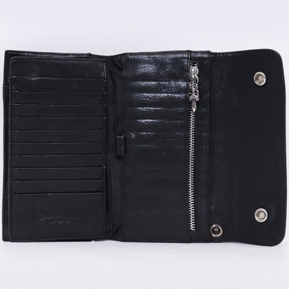 Chrome Hearts Wave Wallet Heart Button Heavy Leather Size F