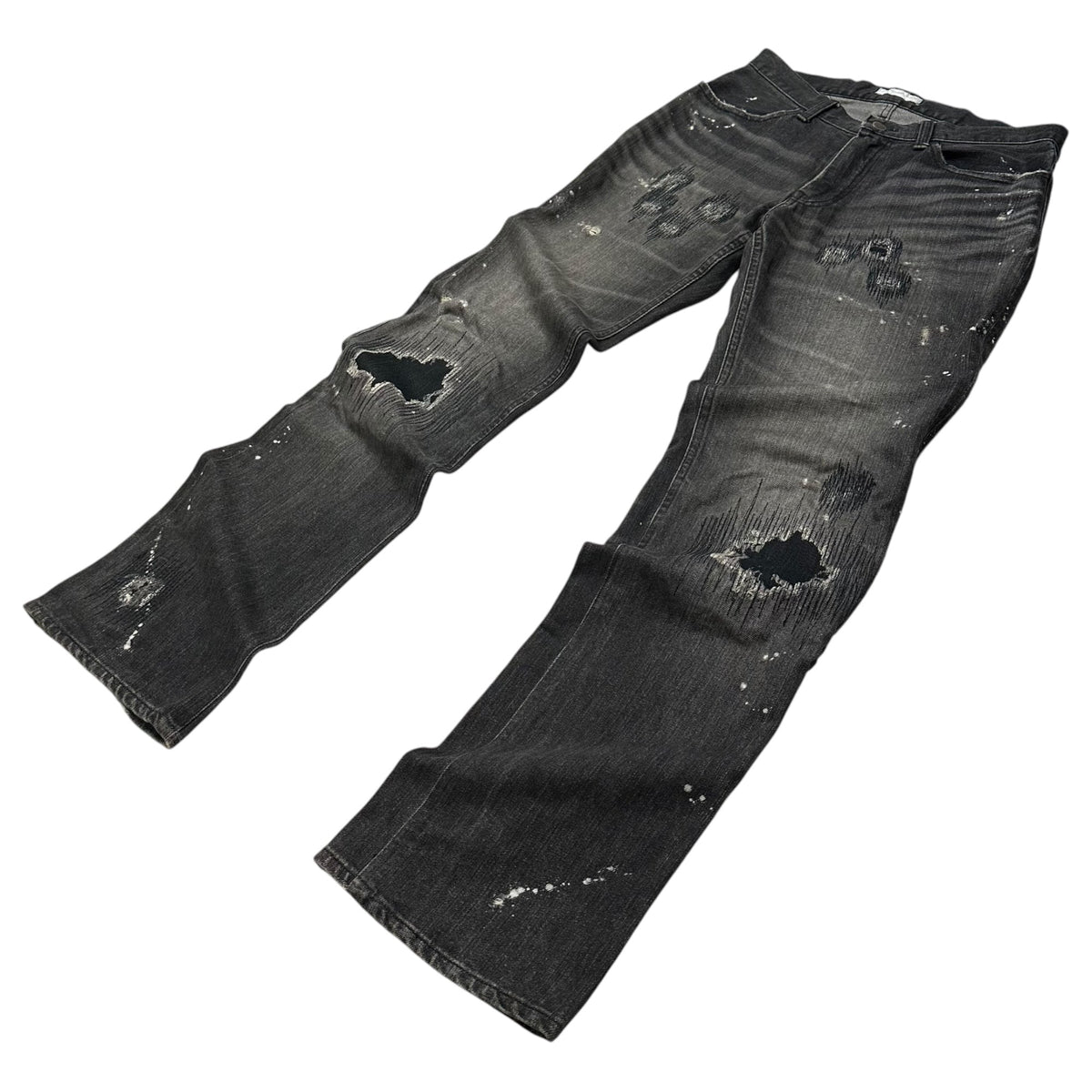 NUMBER (N)INE 01AW "STANDARDS" Grunge Jeans Black Pants Size 30