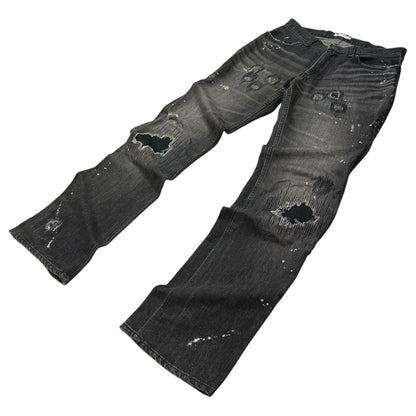 NUMBER (N)INE 01AW "STANDARDS" Grunge Jeans Black Pants Size 30