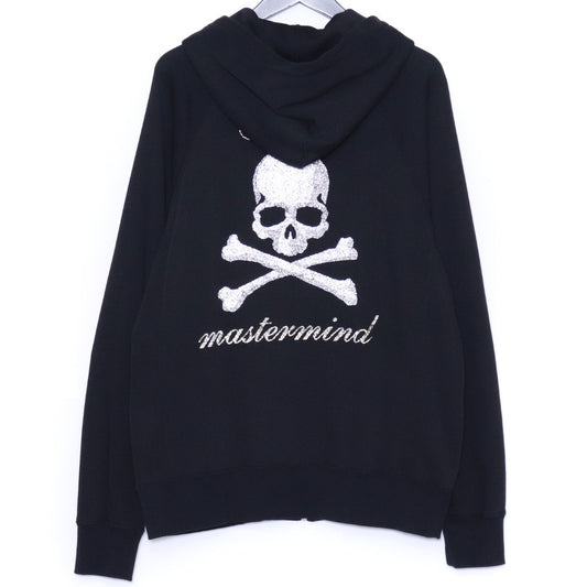 MASTERMIND Glass Beads Zip-Up Hoodie Black Size L