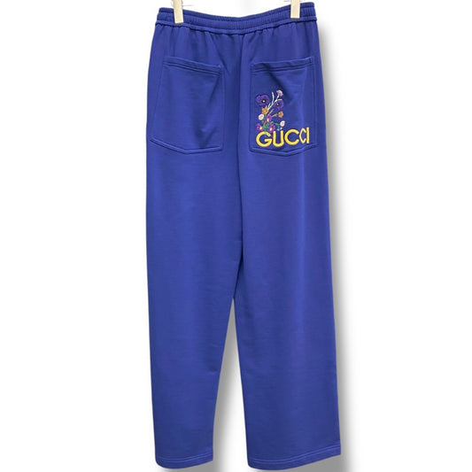 Gucci 22AW Lovelight Embroidered Jogging Pants Purple Size S