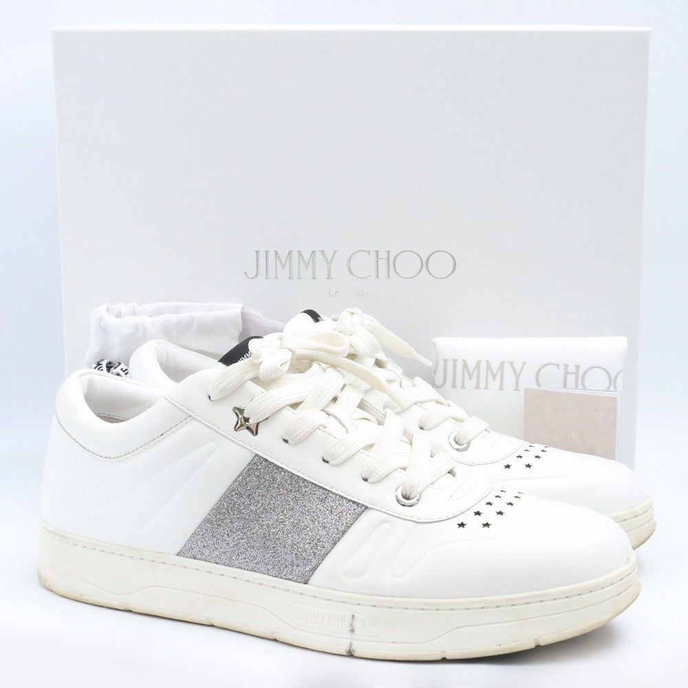 Jimmy Choo HAWAII M FAF Sneakers White Silver Size EU 44