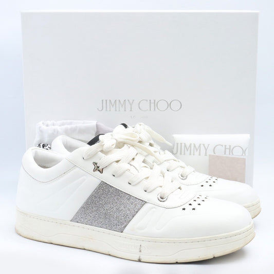 Jimmy Choo HAWAII M FAF Sneakers White Silver Size EU 44