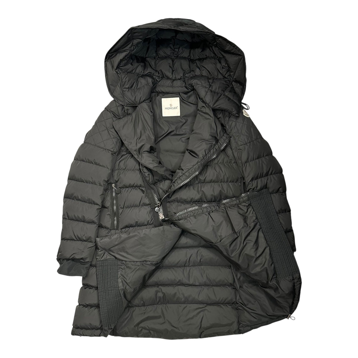 MONCLER GISELE Hooded Quilted Down Coat Size 2