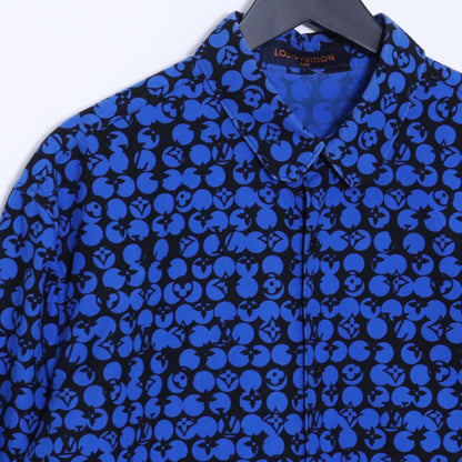 Louis Vuitton 19AW Perforated Monogram Blue Shirt Size XL