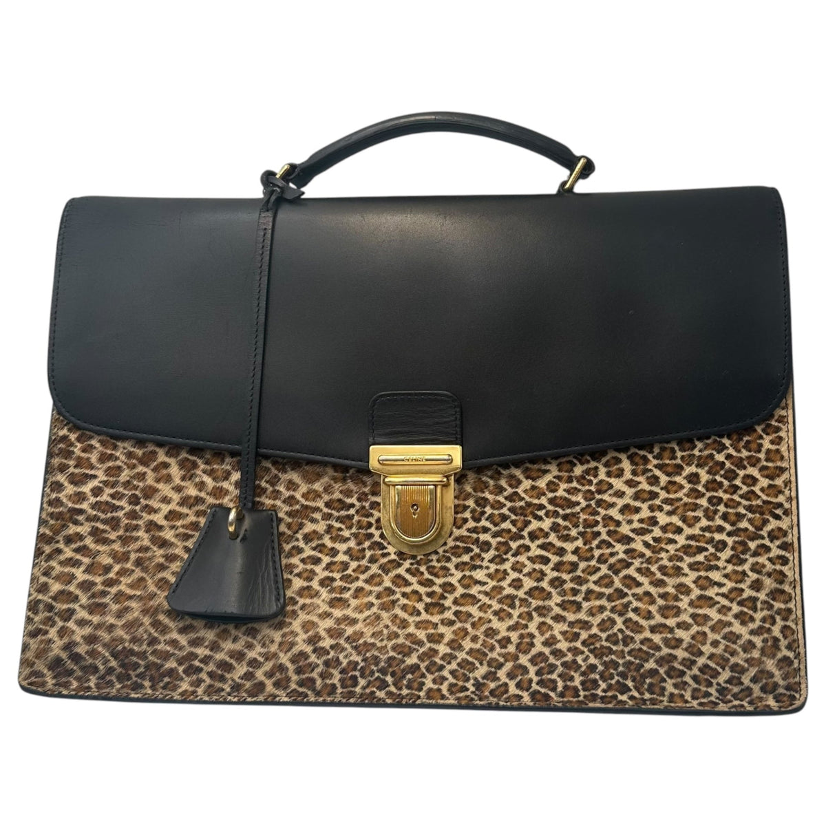 CELINE 19SS Hedi Slimane Leopard Cartable Briefcase Bag