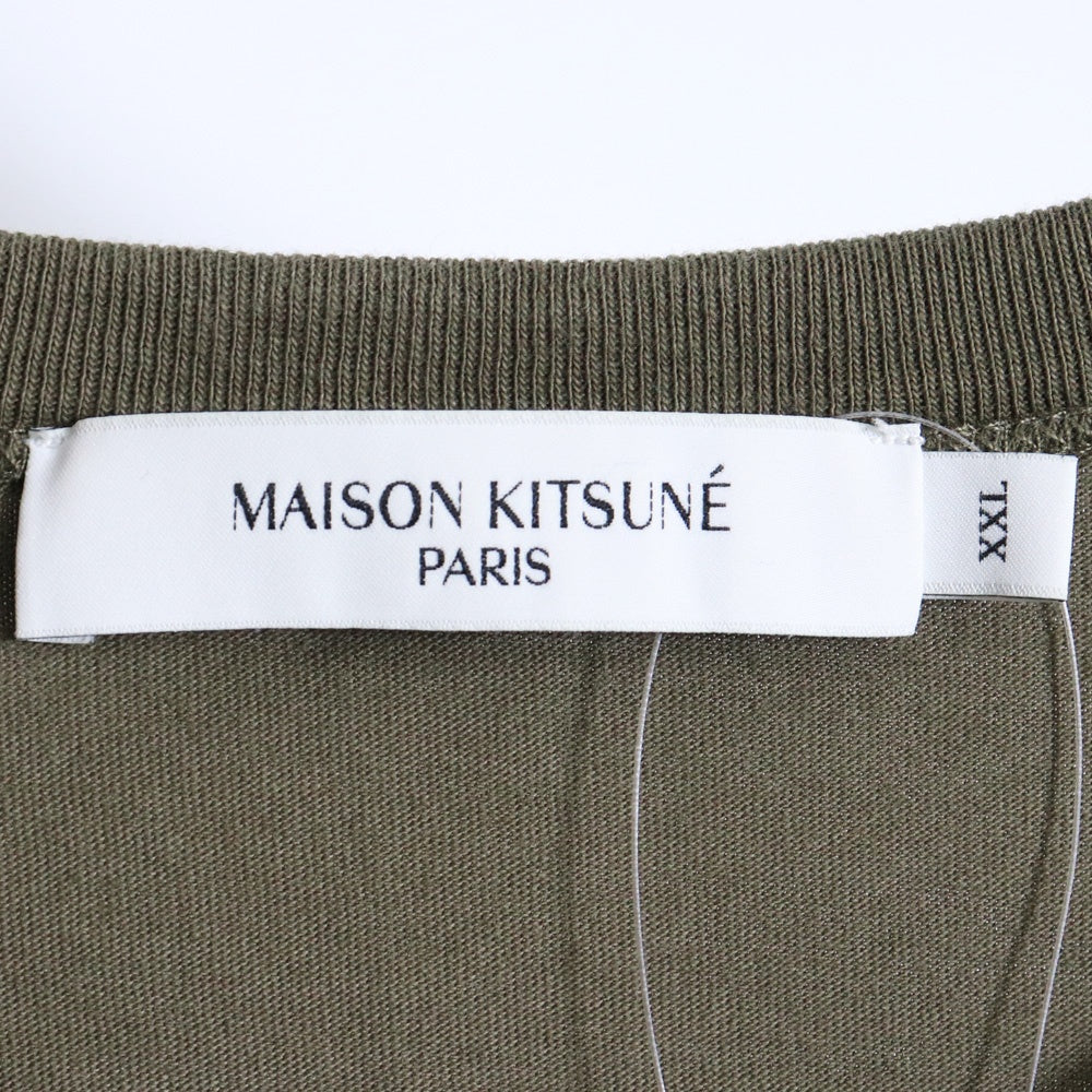 MAISON KITSUNE Double Fox Head Patch T-Shirt Olive Size XXL
