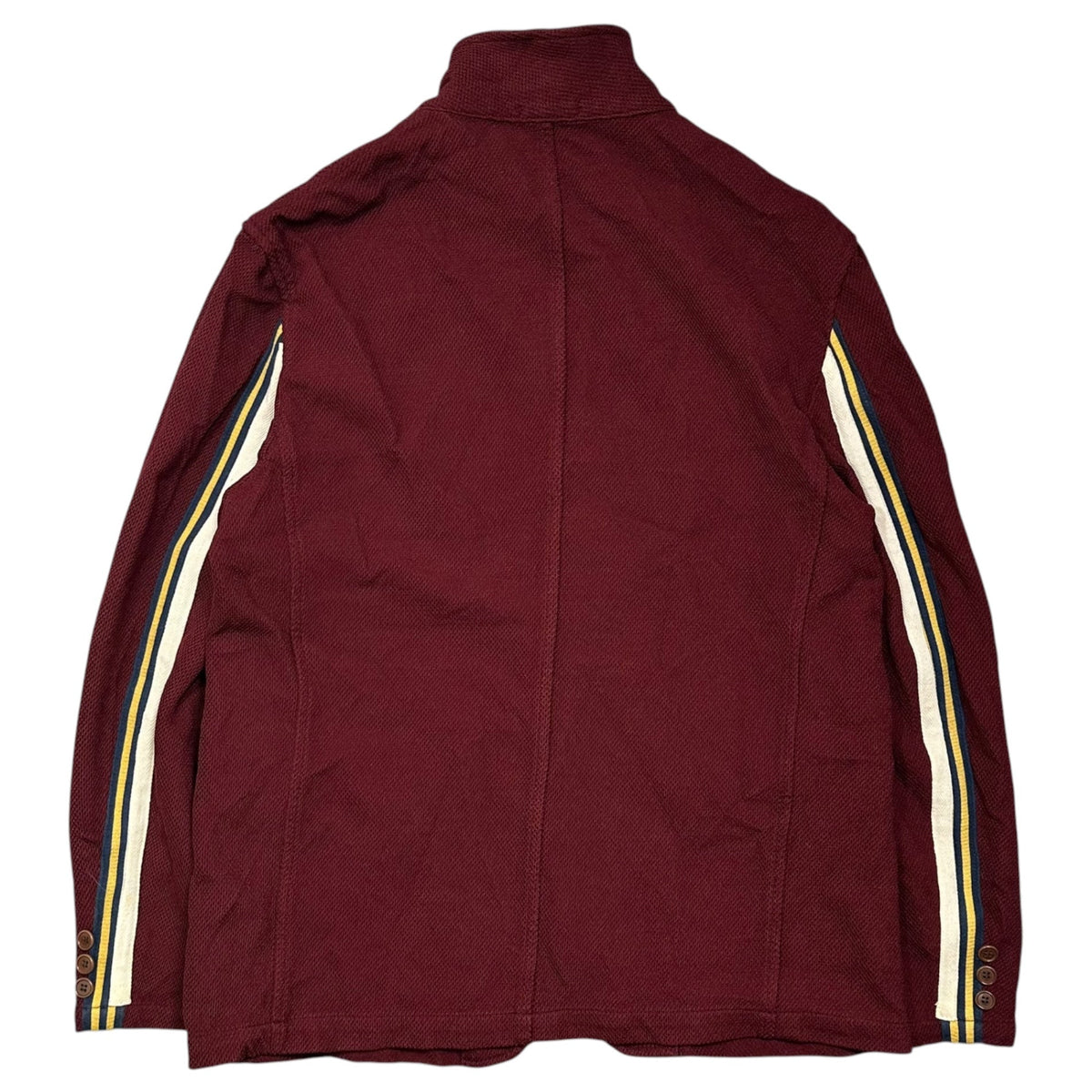 COMME des GARCONS HOMME 05AW Piqué 3-Button Wine Red Jacket Size M