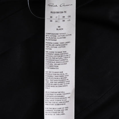 RICK OWENS 21SS Oversized Shirt Jacket Black Size 48