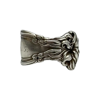 Euro antique 1900s Sterling Silver Spoon Ring Size JP 25