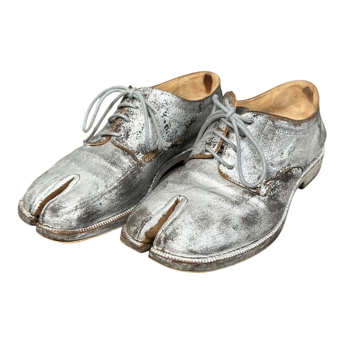 MAISON MARGIELA 20AW Tabi Bianchetto Shoes Silver Sneakers Size 36