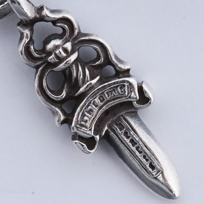 Chrome Hearts #5 Dagger Charm Pave Sapphire Silver Size F
