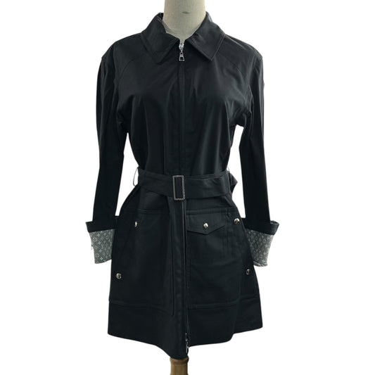LOUIS VUITTON Monogram Zip Coated Macintosh Coat Size 34