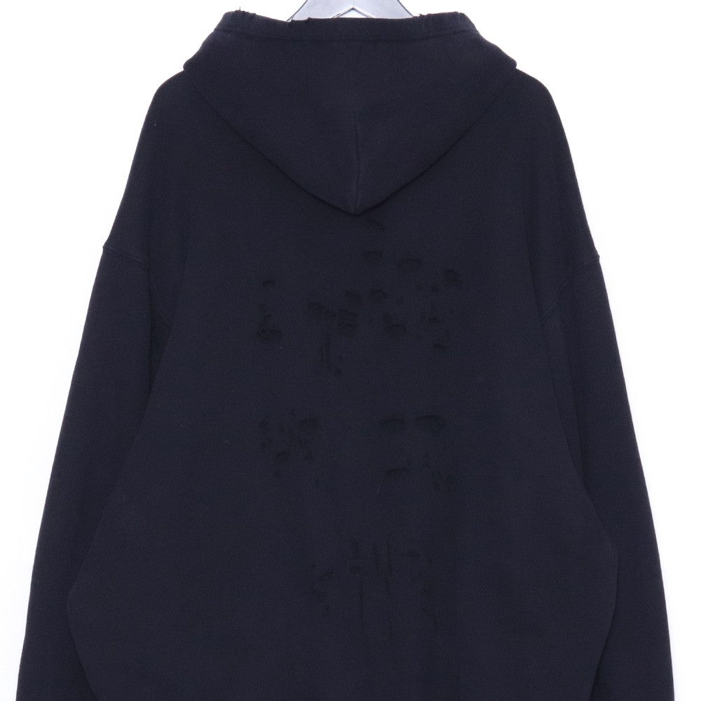 Balenciaga CAPS Destroyed Hoodie Black 21SS Size XS