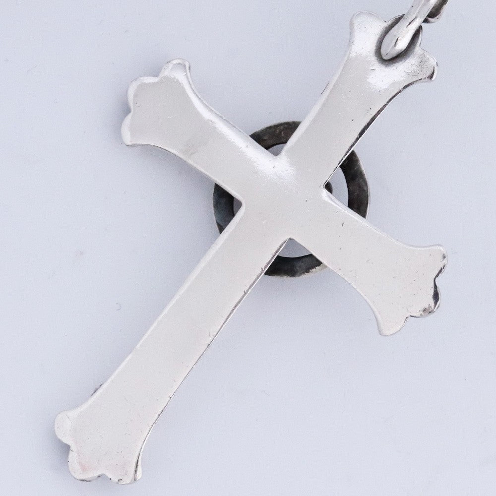 TARO WASHIMI Silver Turquoise Wheel Cross Pendant Size F