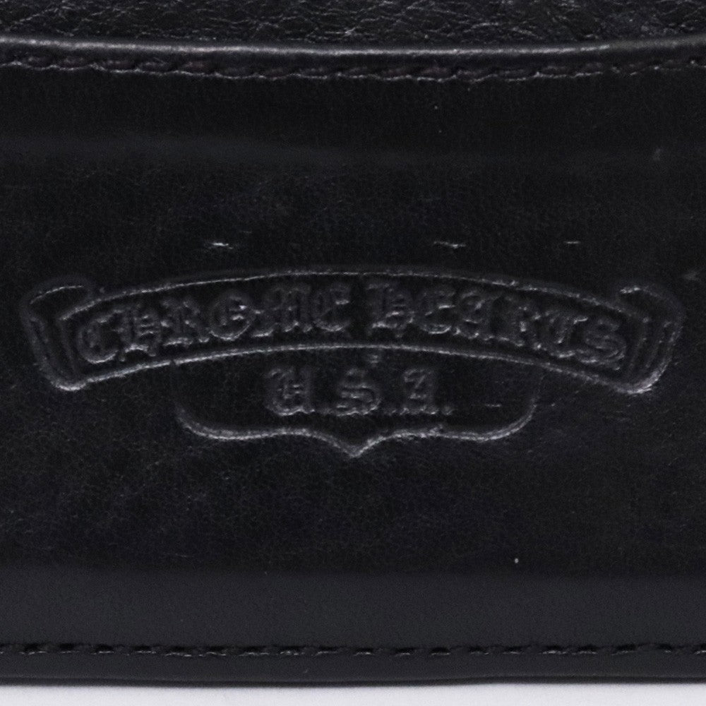 CHROME HEARTS Black Double Side Leather Card Holder Card Case Size F