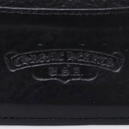 CHROME HEARTS Black Double Side Leather Card Holder Card Case Size F