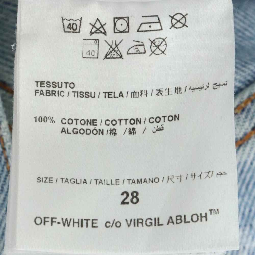 OFF-WHITE Distressed Denim Pants Light Indigo Size 28