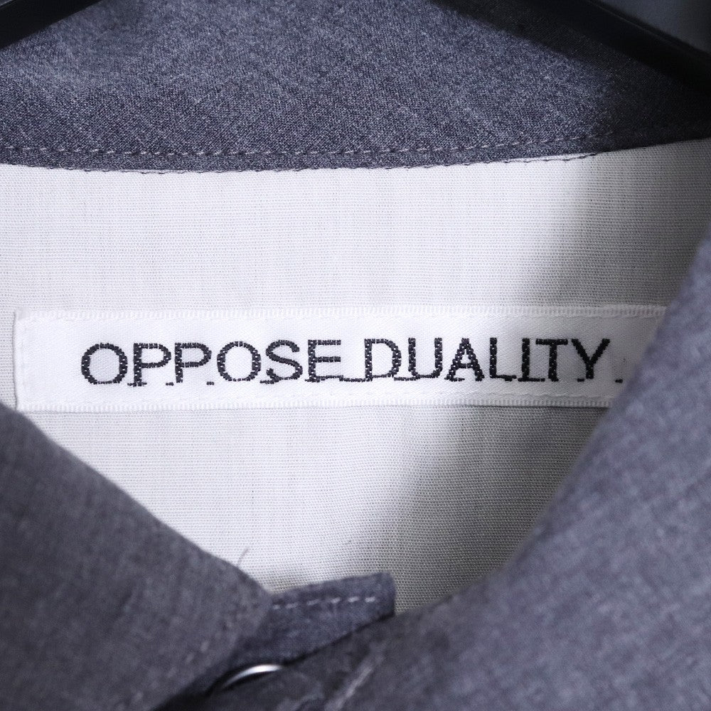 OPPOSE DUALITY 25SS Gray Panel Long Sleeve Shirt Size 44