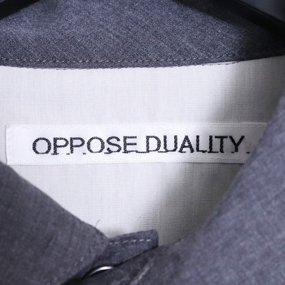 OPPOSE DUALITY 25SS Gray Panel Long Sleeve Shirt Size 44
