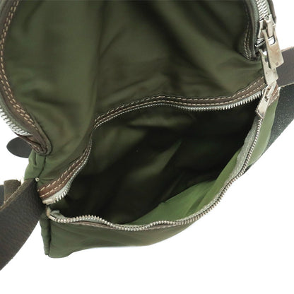 GUIDI Nylon & Leather Shoulder Bag Khaki Size F