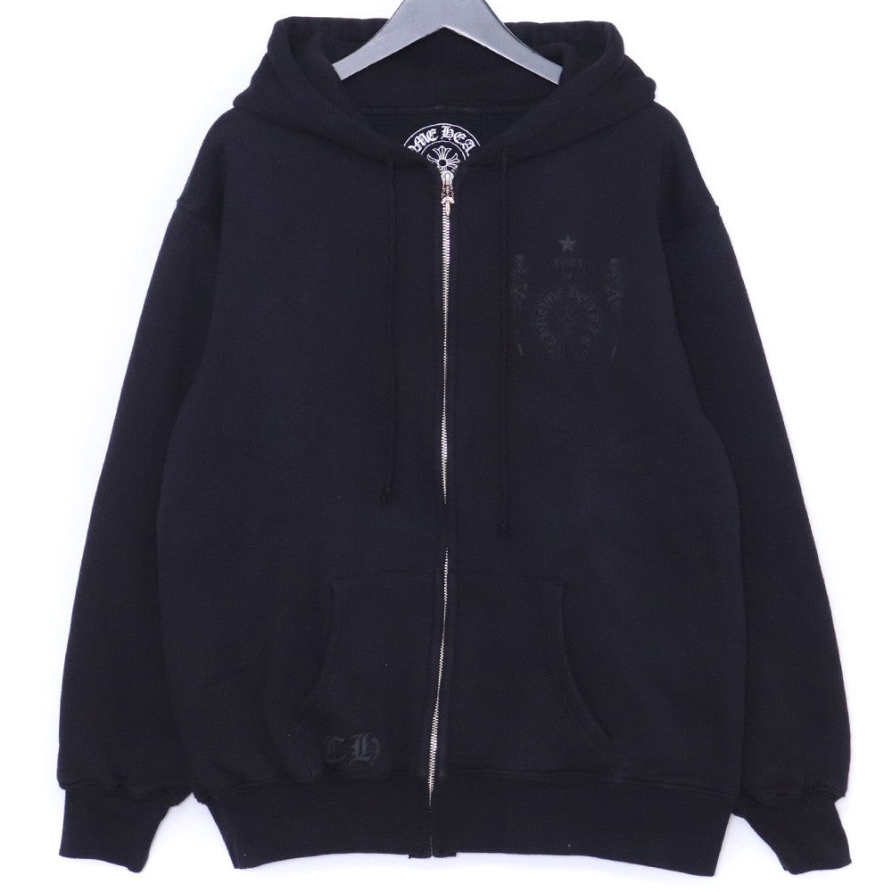 Chrome Hearts JOE FOTI SKULL Zip-Up Hoodie Black Size L