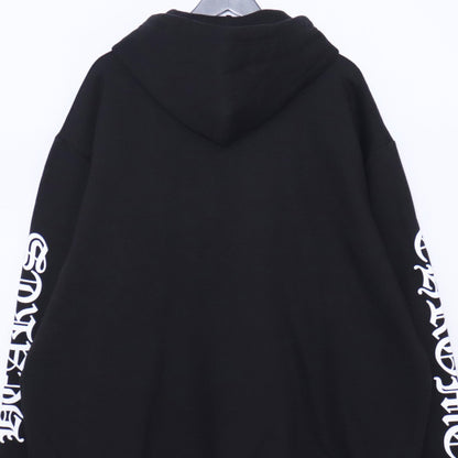 CHROME HEARTS Vertical Logo Hoodie Black Size XL