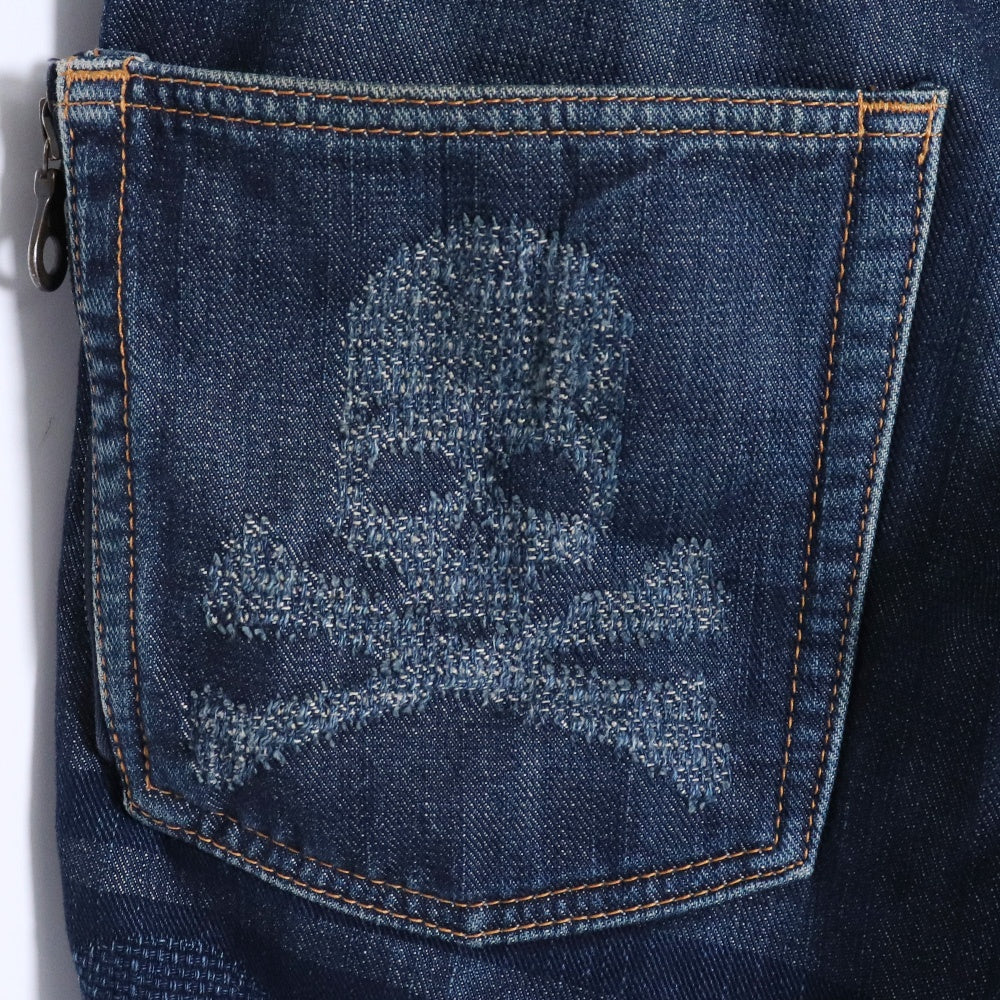 MASTERMIND JAPAN Timeless Jacquard Skull Denim Blue Size S