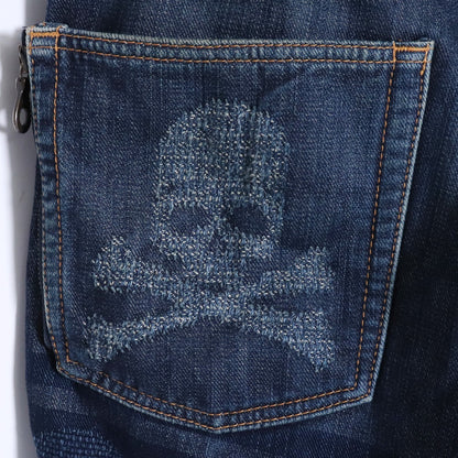 MASTERMIND JAPAN Timeless Jacquard Skull Denim Blue Size S