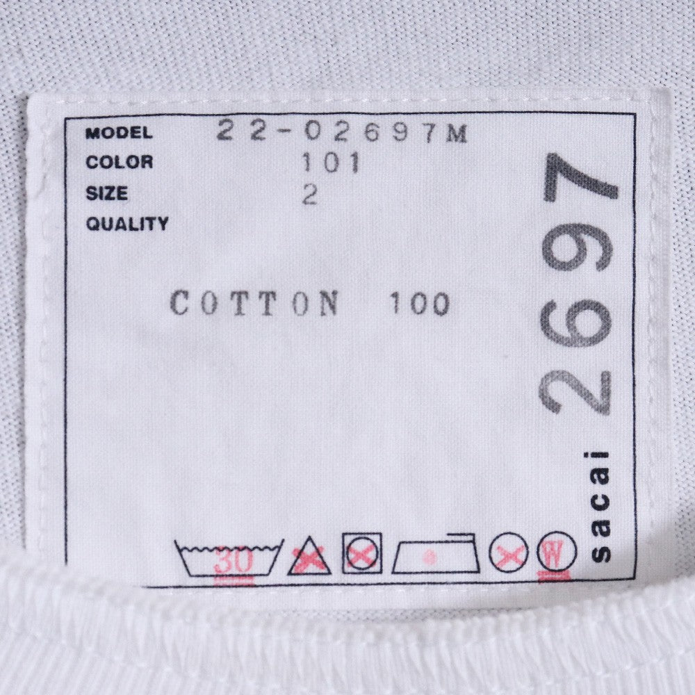 Sacai 22SS Bandana Print T-Shirt White Size 2