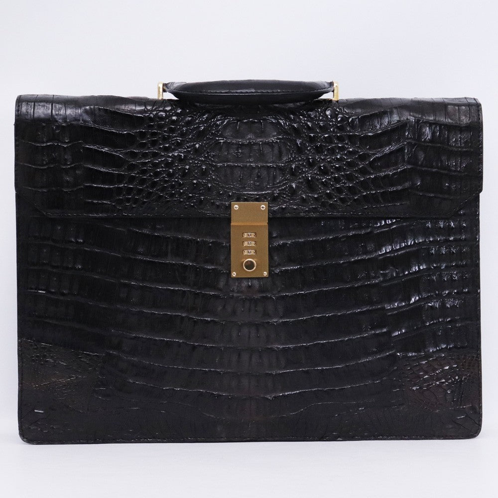 RODANIA Crocodile Dial Lock Briefcase Black Size F