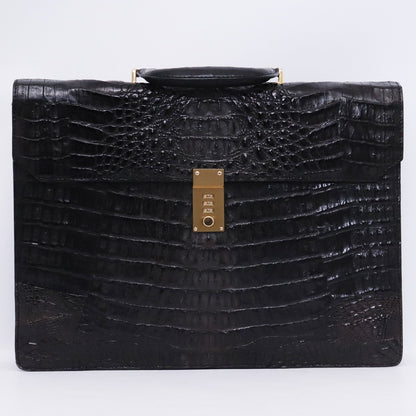 RODANIA Crocodile Dial Lock Briefcase Black Size F