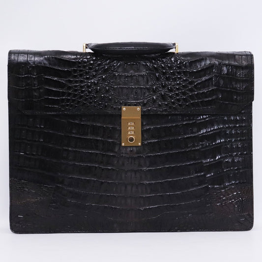 RODANIA Crocodile Dial Lock Briefcase Black Size F