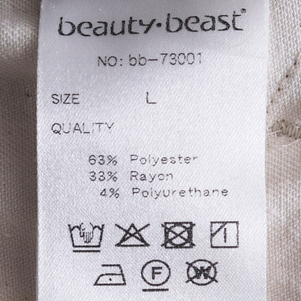 BEAUTY BEAST Croissant Flare Double Pants Beige Size L