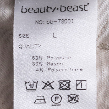 BEAUTY BEAST Croissant Flare Double Pants Beige Size L