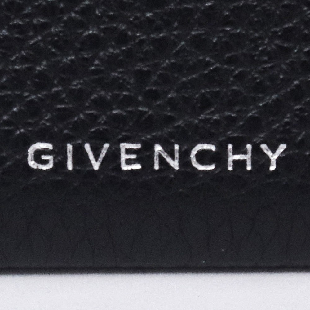 GIVENCHY 4G Plaque Grained Leather Card Holder Black Card Case Size F