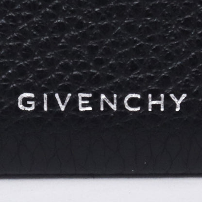 GIVENCHY 4G Plaque Grained Leather Card Holder Black Card Case Size F