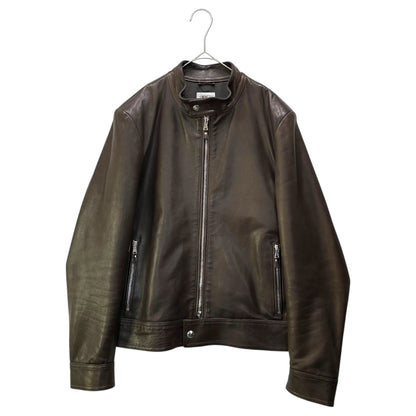 EMMETI Lambskin Single-Breasted Rider Jacket Brown Size 44